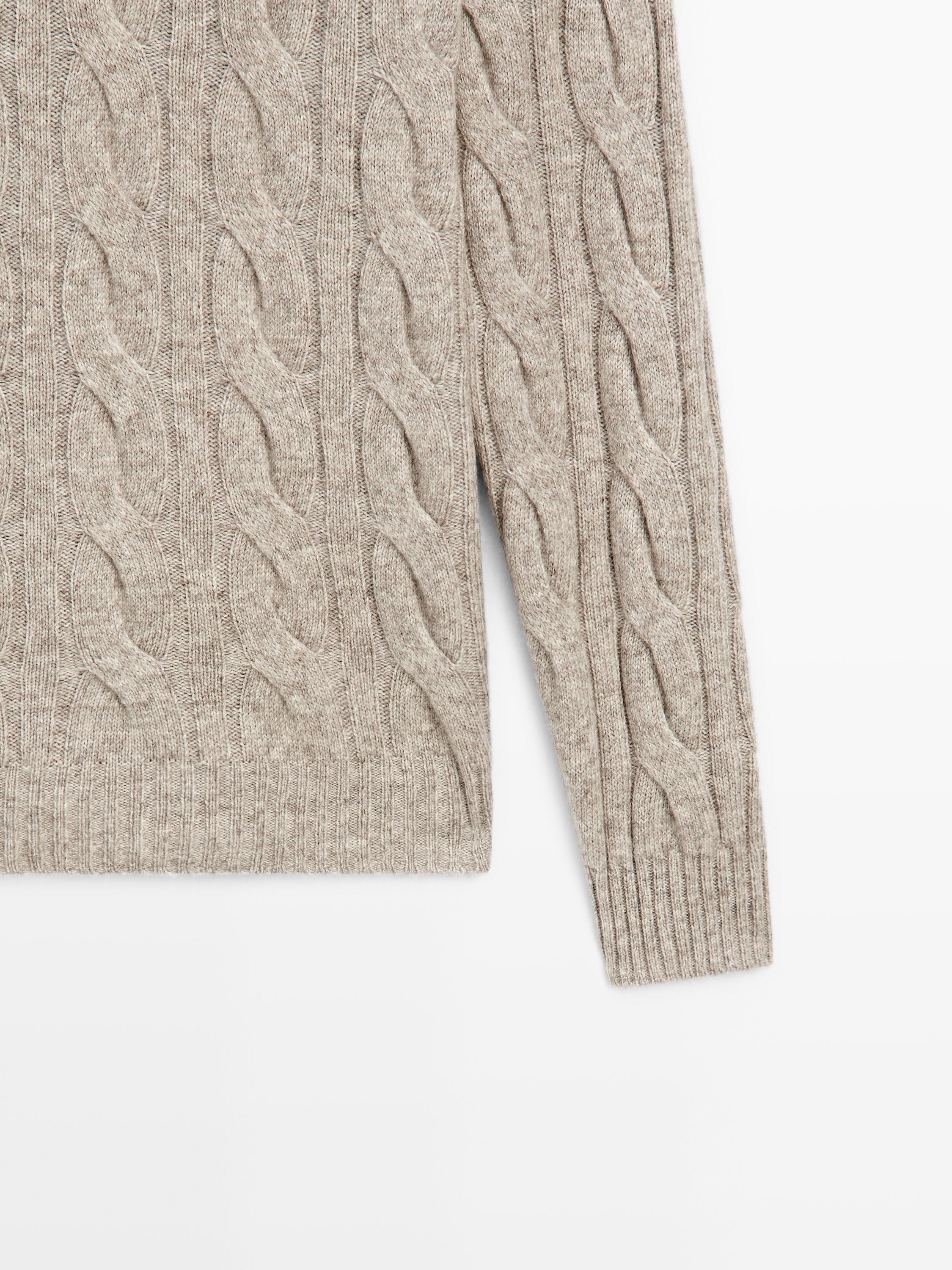 Cable-knit wool blend sweater