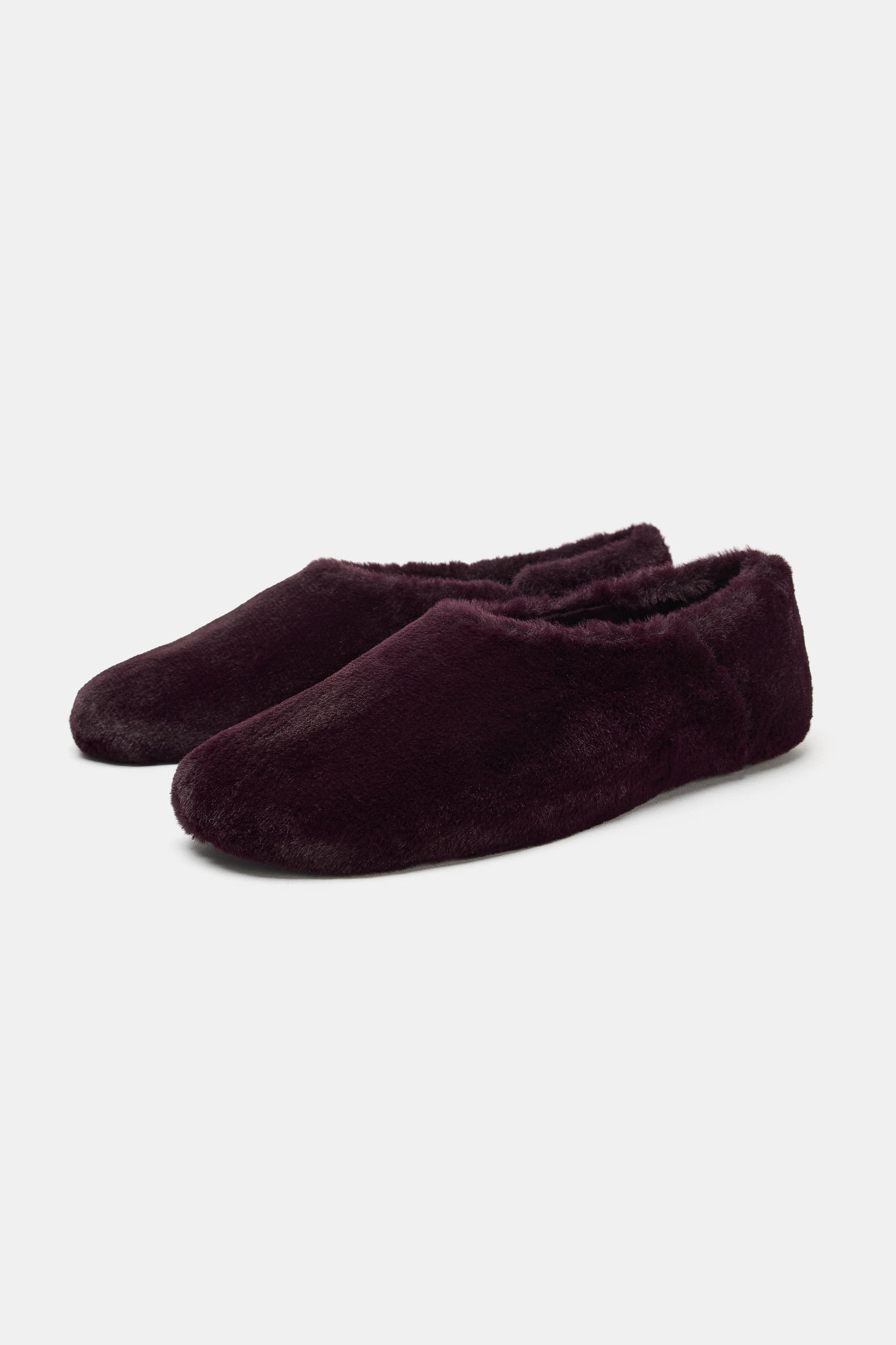 FAUX FUR BALLET FLATS