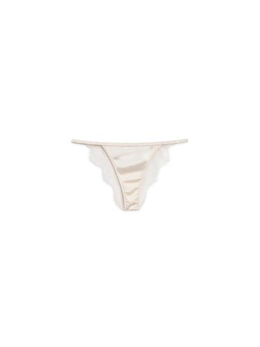 Zara Silk briefs with lace detail - Ecru - Image 0