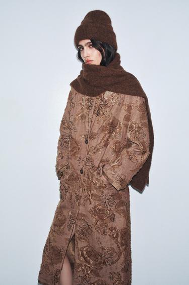 ÉCHARPE UNIE EN MAILLE - Marron de Zara