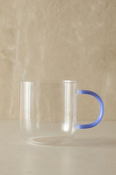 TASSE BOROSILICATE POIGNÉE COULEURS - Bleu de Zara