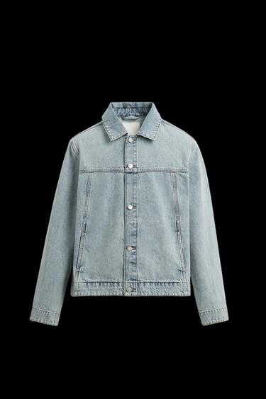 Zara BASIC DENIM JACKET - Light blue