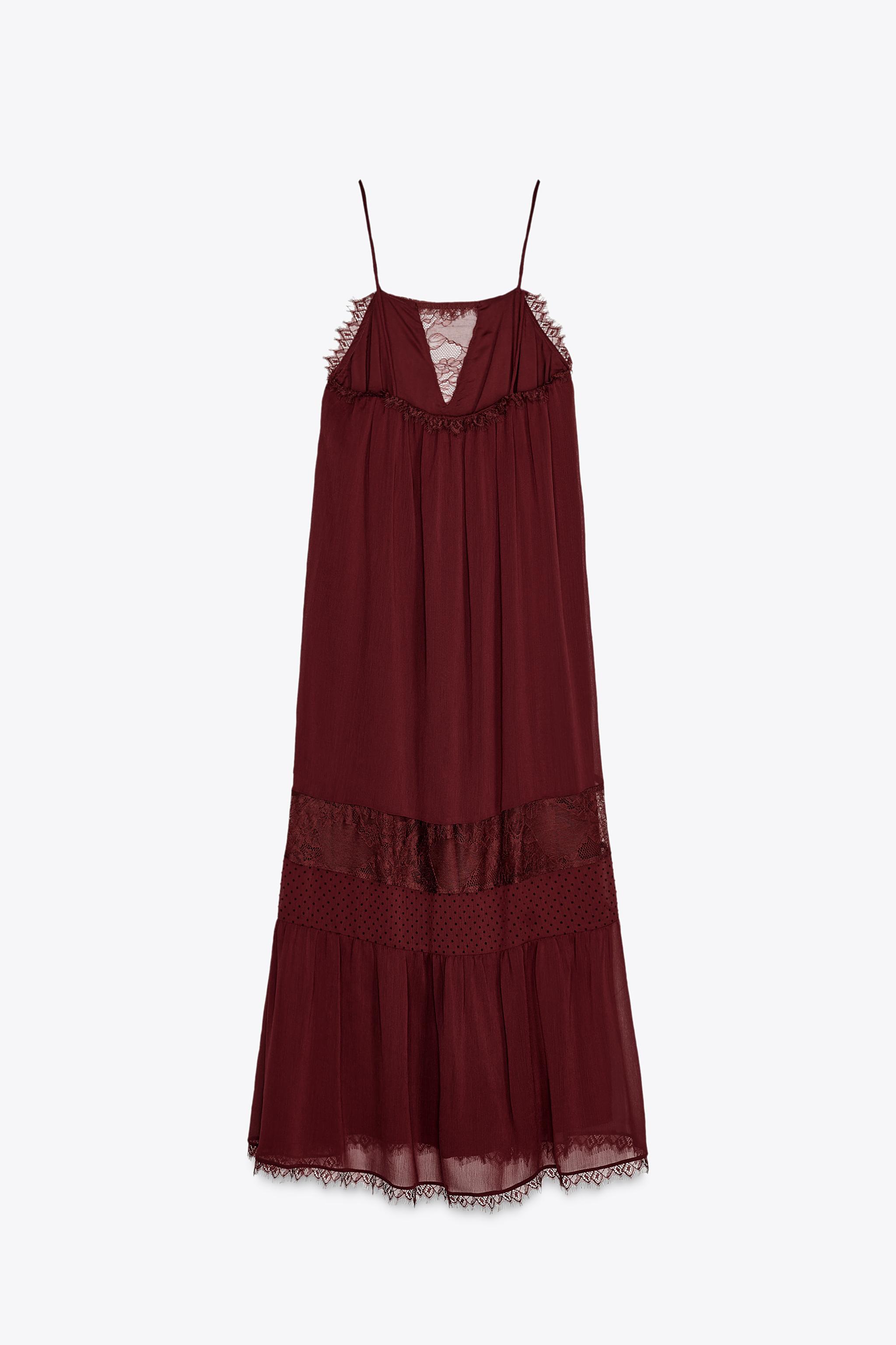 ZARA コントラストレース ミディワンピース 5029/069 ZARA コントラストレース ミディワンピース 5029/069 (ZARA