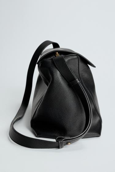 LEATHER CROSSBODY BAG L LIMITED EDITION - Black by Zara