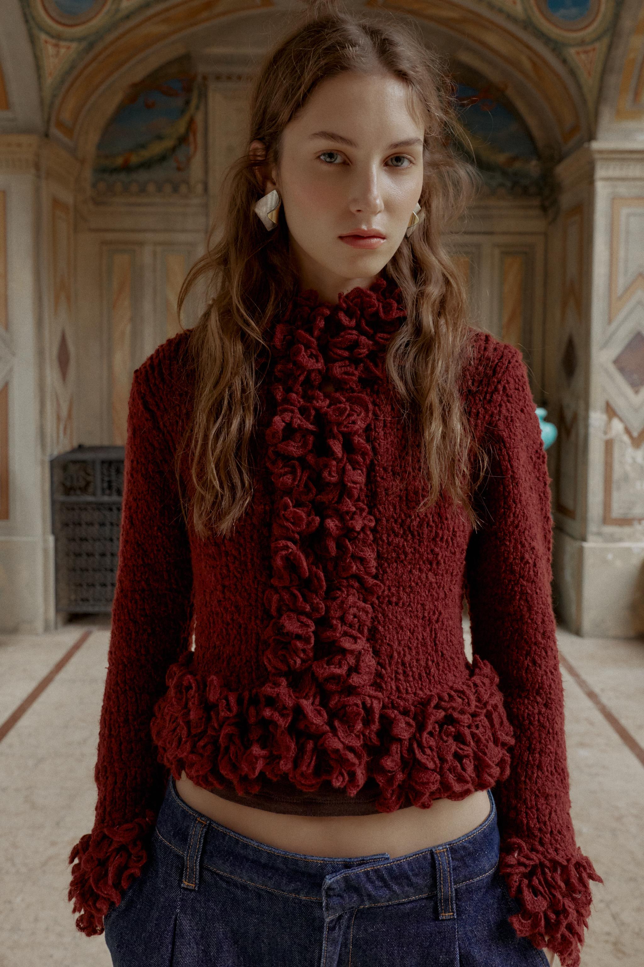 FRINGED KNIT CARDIGAN