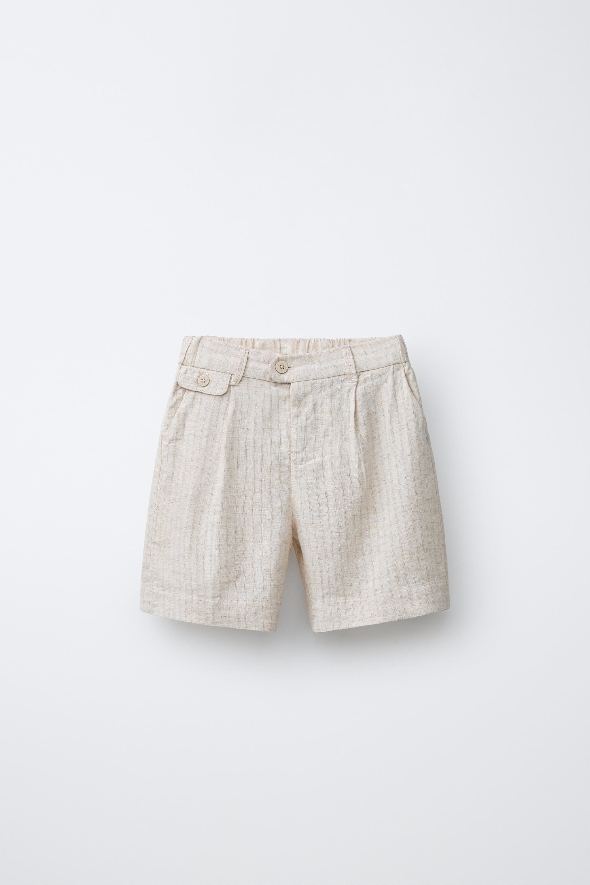 LINEN BLEND SUIT SHORTS