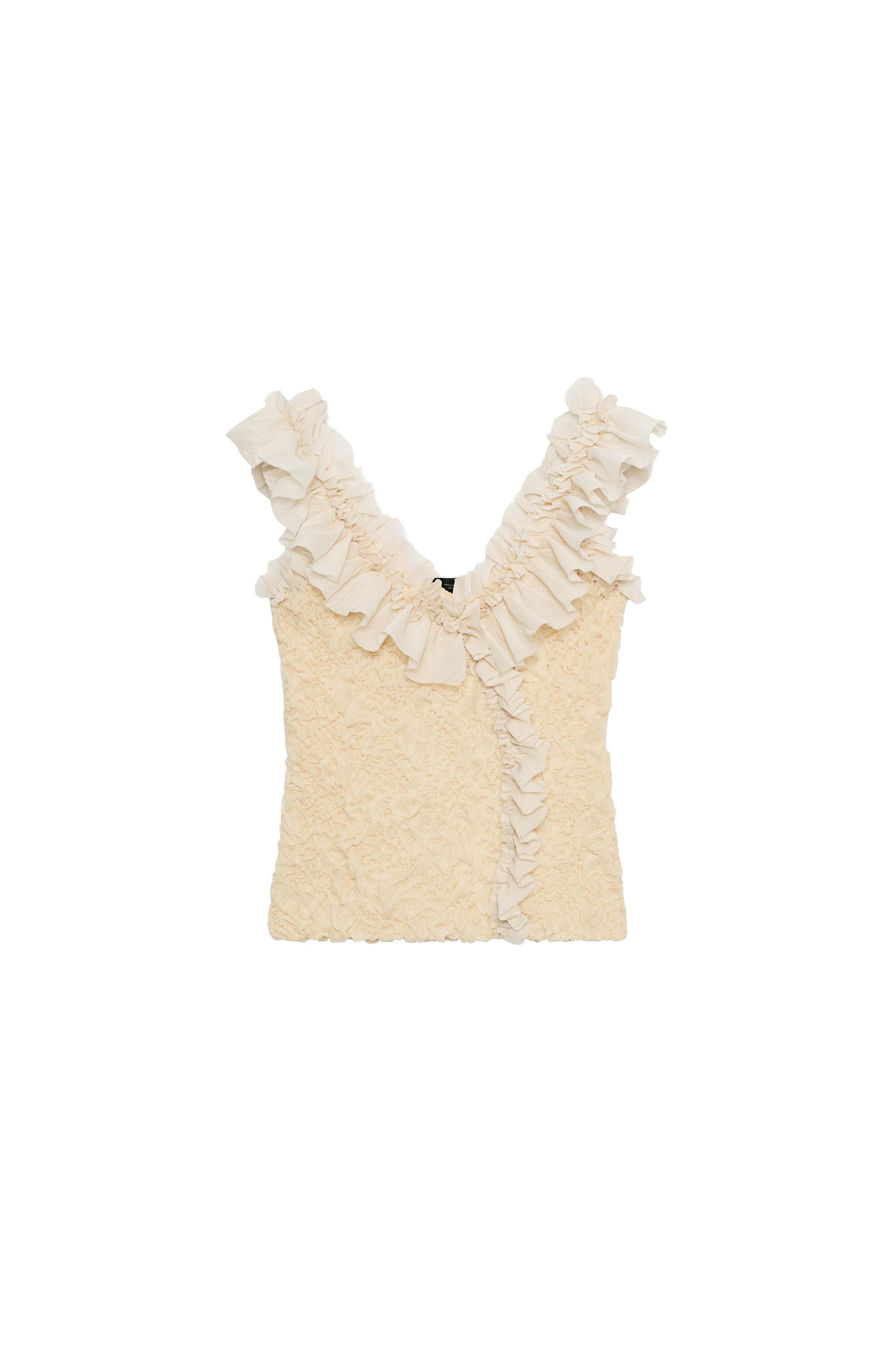 ロマンティックニットトップス - ピンクベージュ | ZARA Japan / 日本