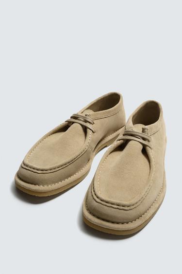 CHAUSSURES EN CUIR AVEC BORD LARGE - Beige de Zara - Image 4