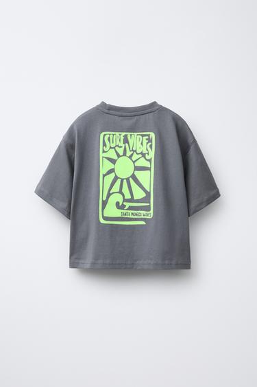 ENSEMBLE T-SHIRT ET BERMUDA IMPRIMÉ - Citron vert de Zara - Image 2
