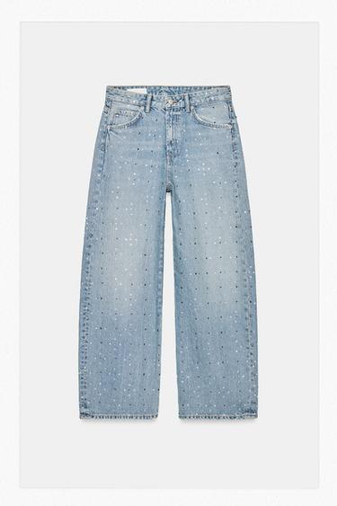 JEANS TRF BAGGY BRILLOS TIRO MEDIO - Azul claro de Zara