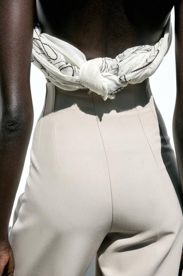 HIGH-WAIST TROUSERS - Oyster-white by Zara - Image 4