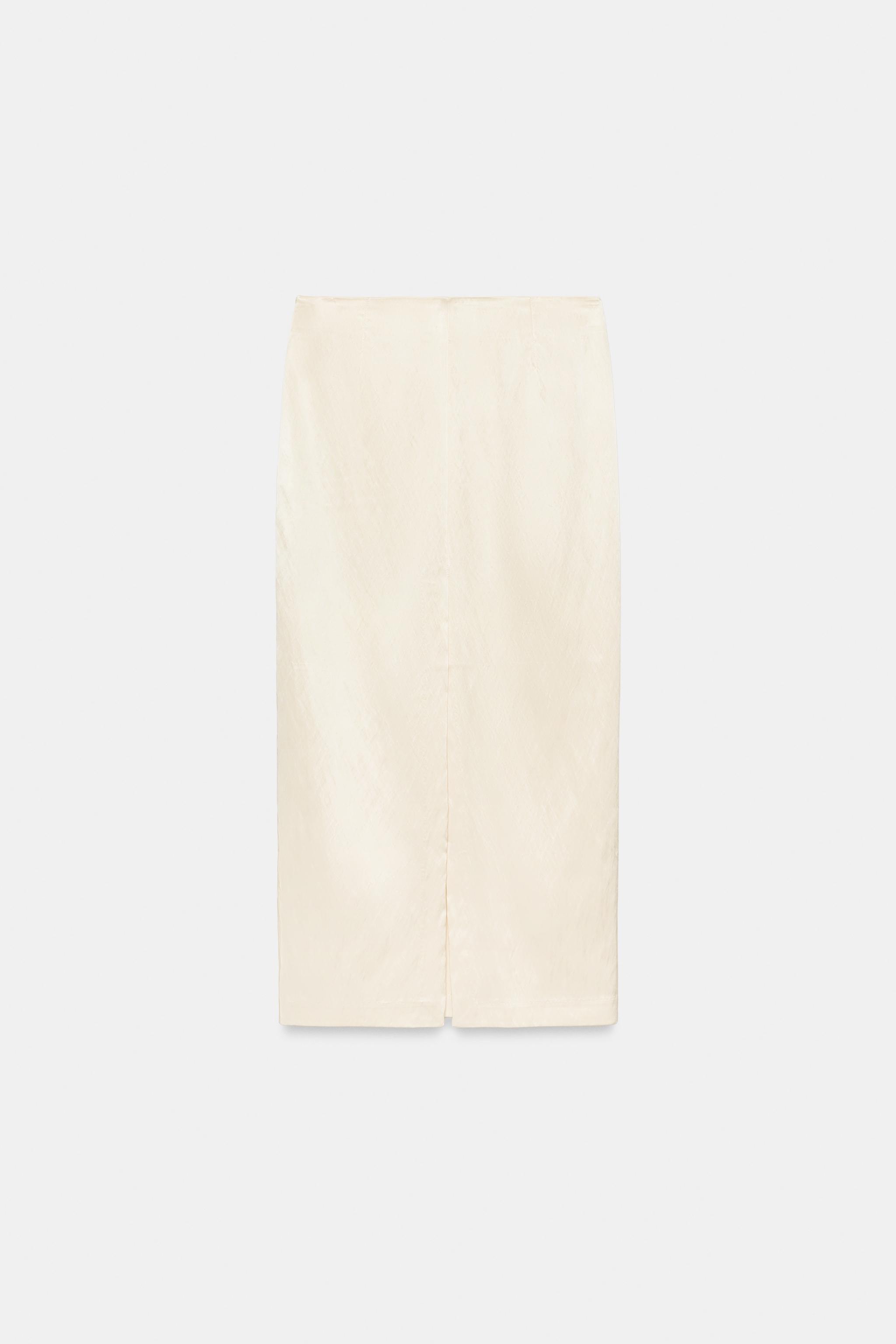 SATIN MIDI SKIRT