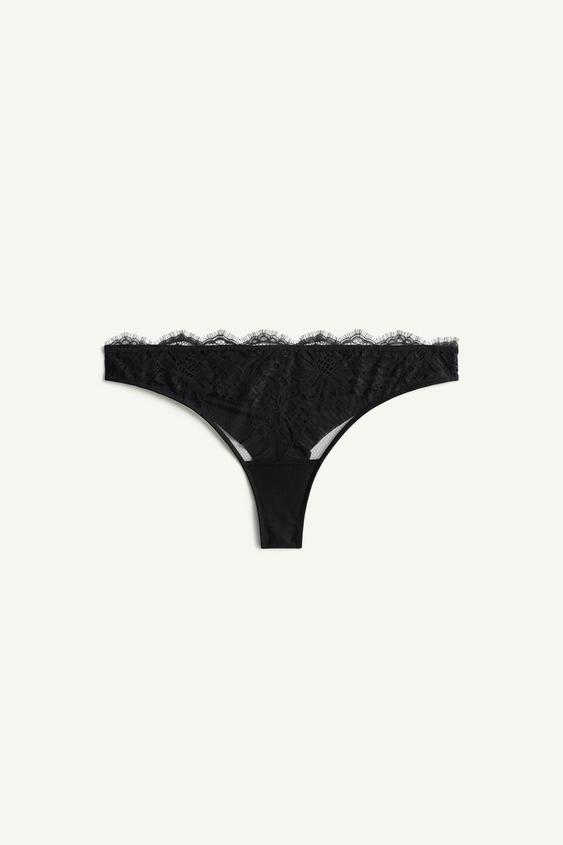 LIMITED EDITION LACE BRIEFS - Black by Zara - Image 0