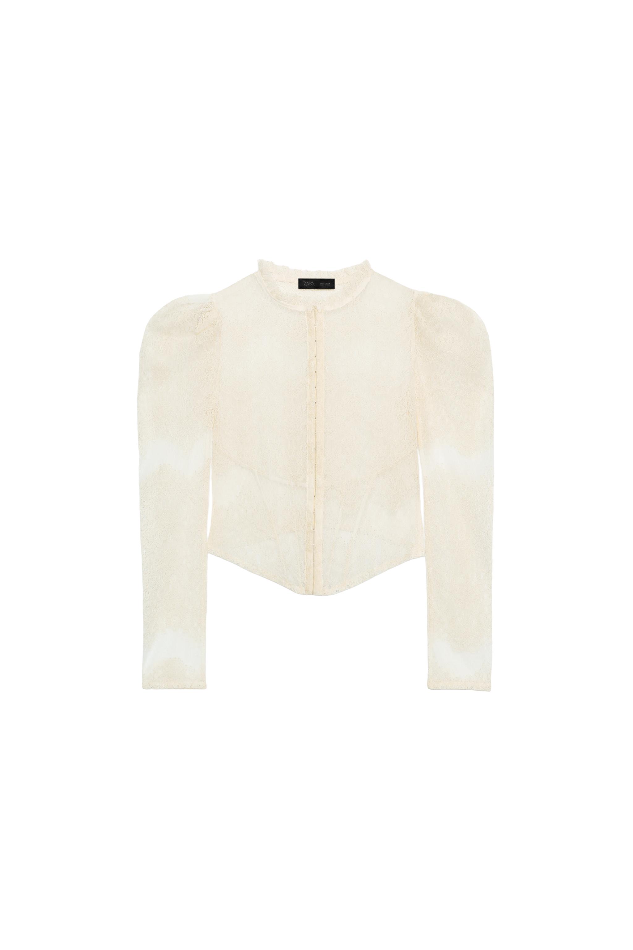 レースコルセットジャケットトップス - エクリュ | ZARA Japan / 日本