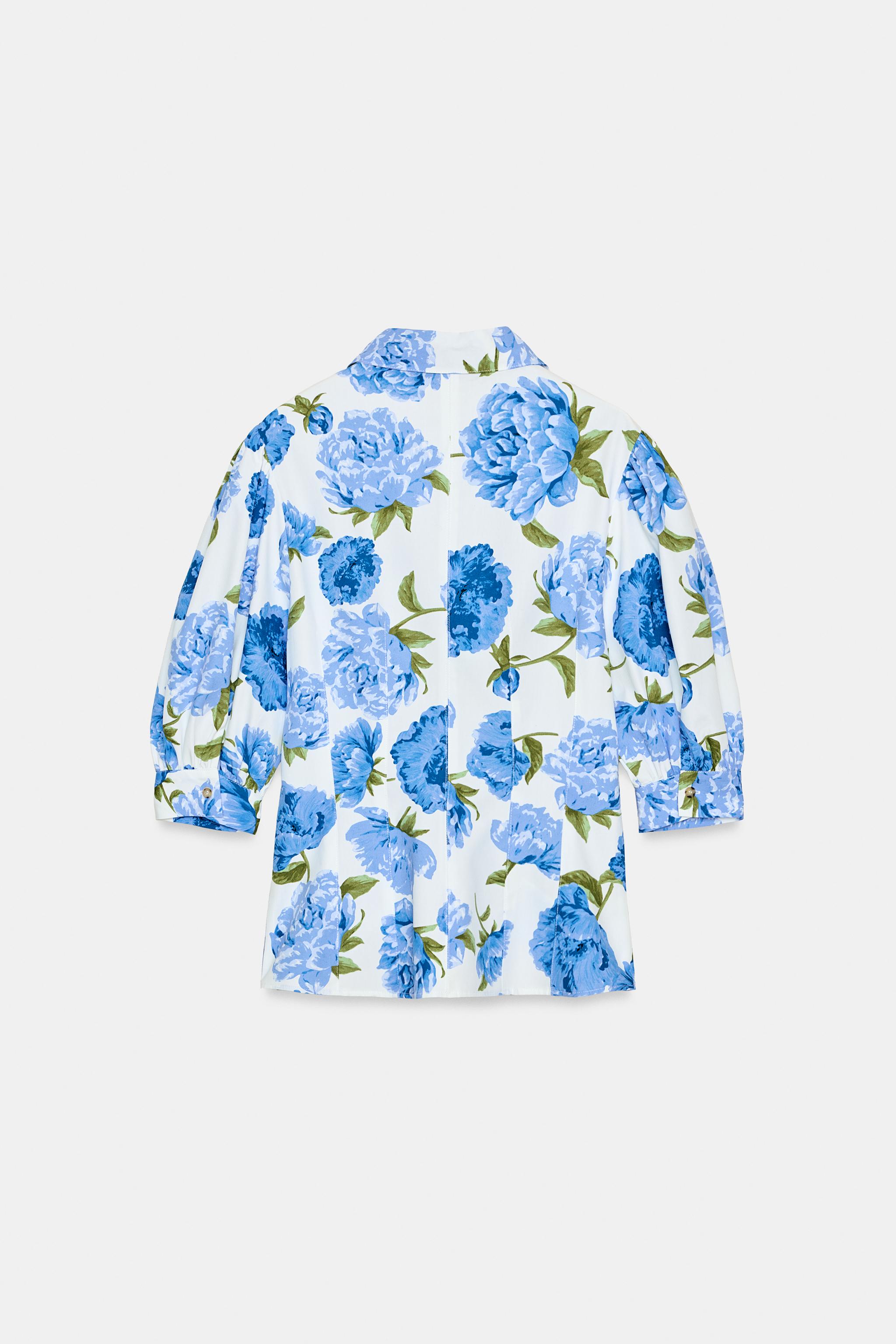 CHEMISE EN POPELINE À IMPRIMÉ FLORAL