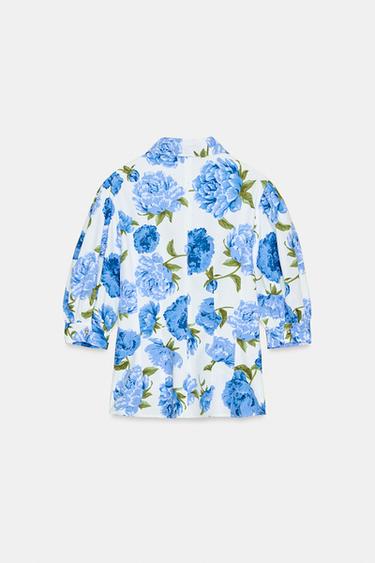 CHEMISE EN POPELINE À IMPRIMÉ FLORAL - Multicolore de Zara - Image 7