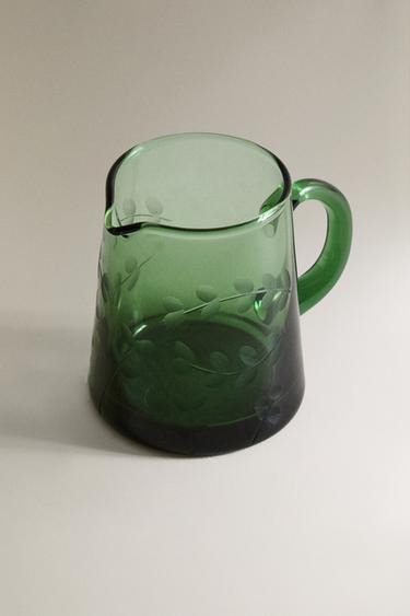 POT À LAIT EN VERRE FEUILLE NOËL - Vert de Zara - Image 1