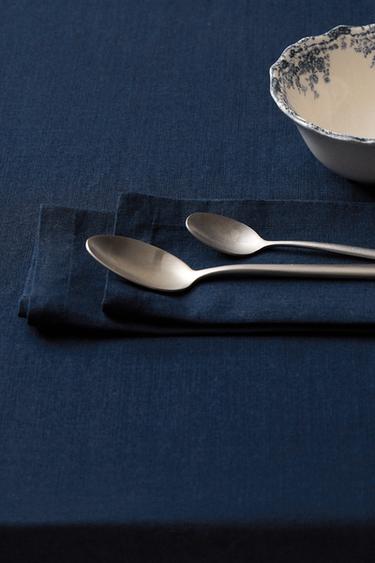 FADED LINEN TABLECLOTH - Blue by Zara
