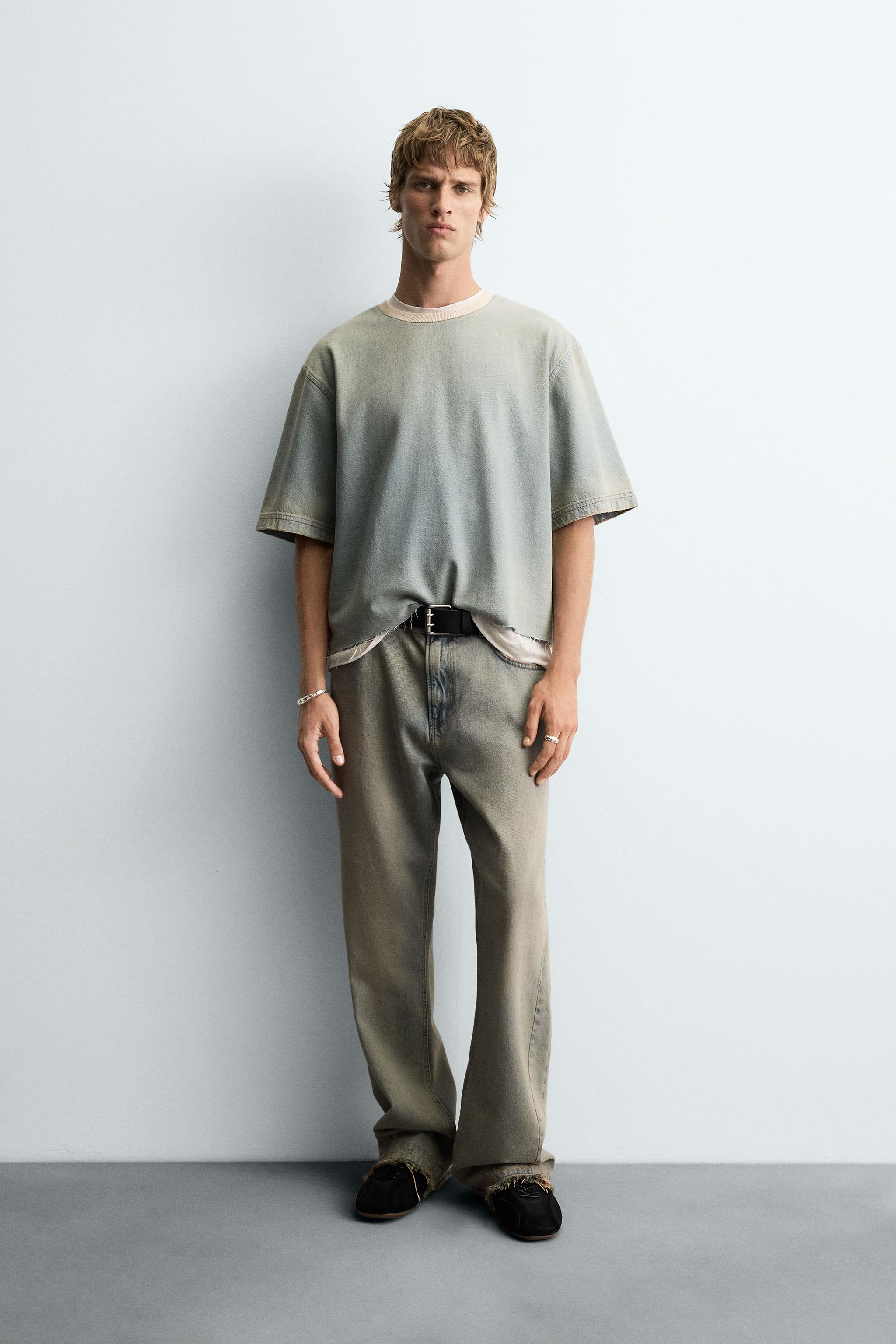 超美品です(^.^)今年48400円で買いましたTシャツデニムに羽織ってお洒落！ ウォッシュ加工デニムTシャツ - ライトブルー | ZARA Japan / 日本