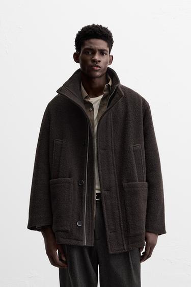 WOOL BLEND COAT - Brown by Zara