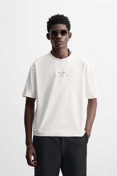 T-SHIRT WITH PRINTED PATCH - White by Zara
