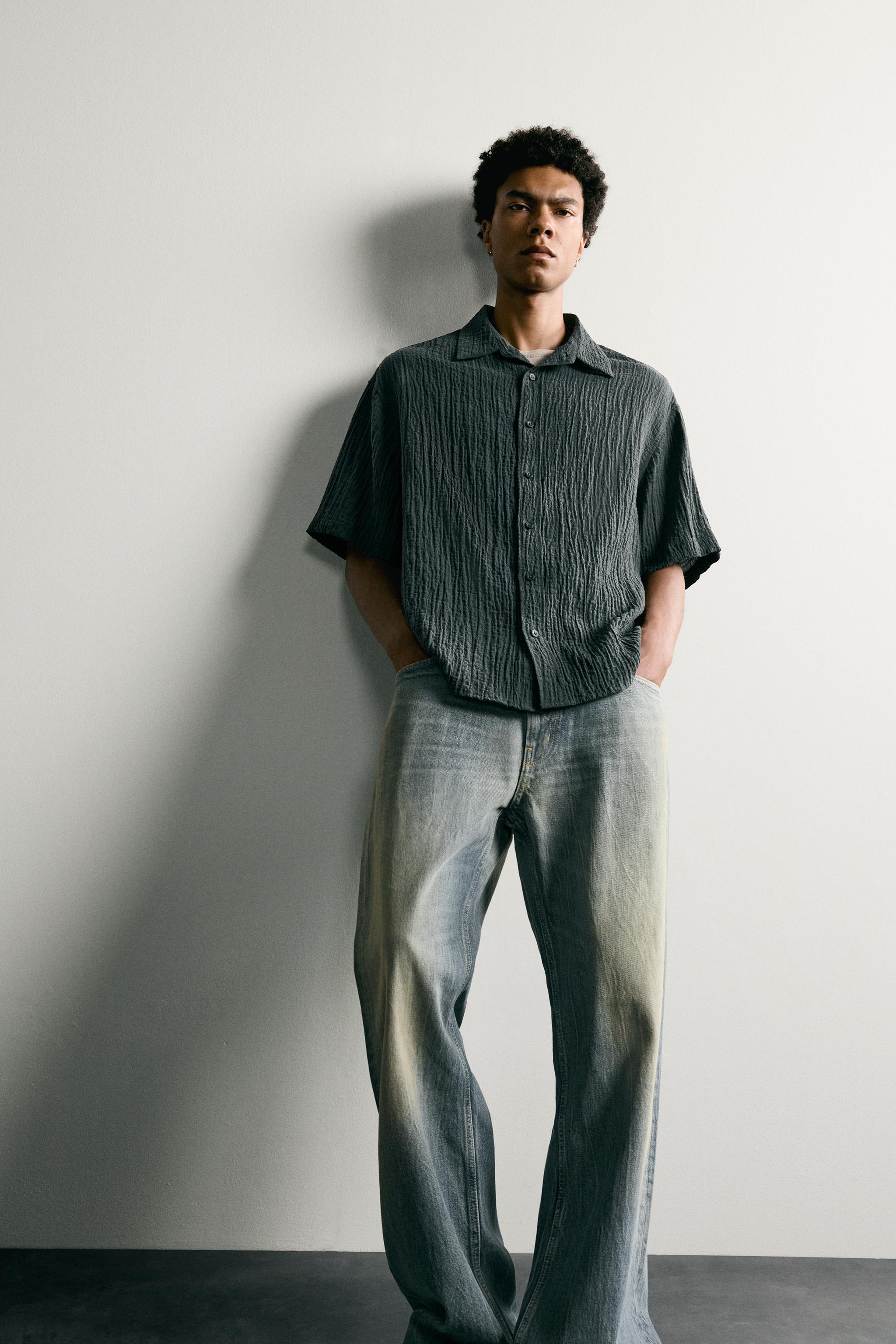 Zara RELAXED FIT KABARTMALI GÖMLEK görsel 6