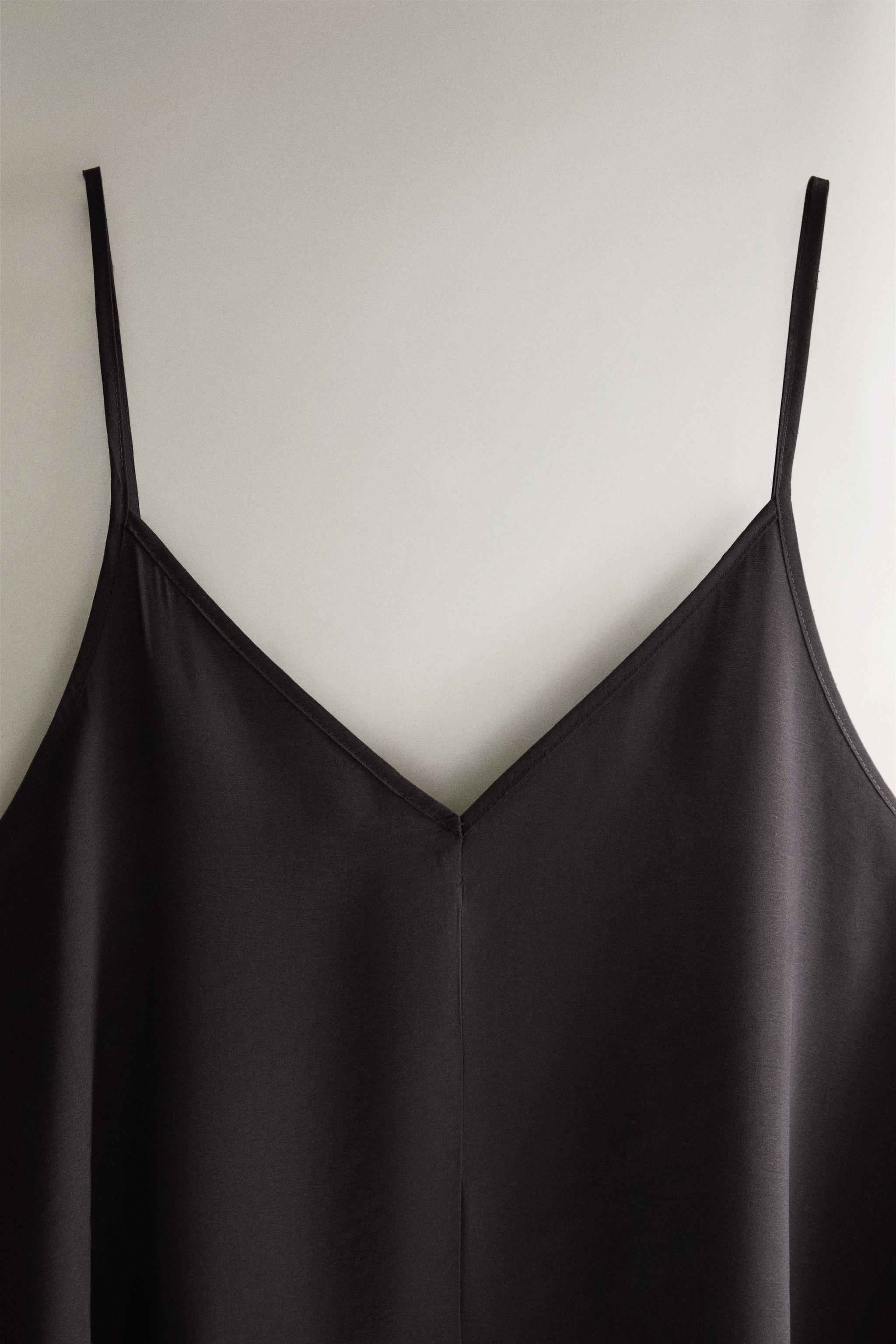 SATIN BEACH DRESS — Dark brown