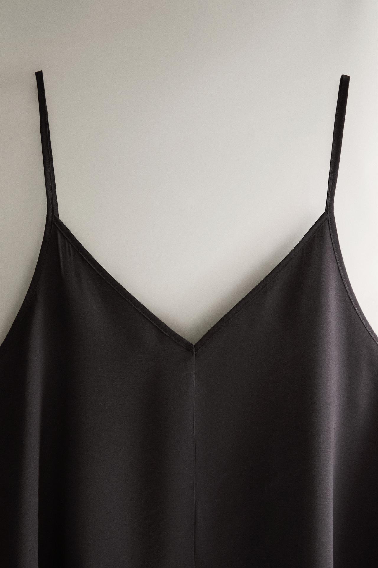 SATIN BEACH DRESS — Dark brown