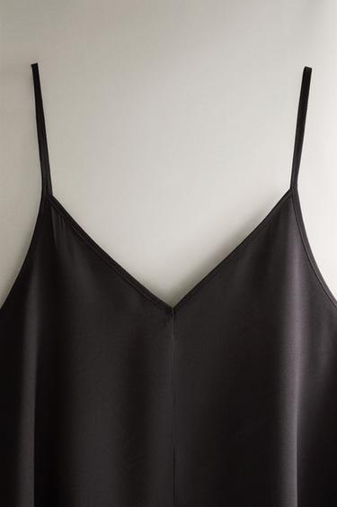SATIN BEACH DRESS — Dark brown 2