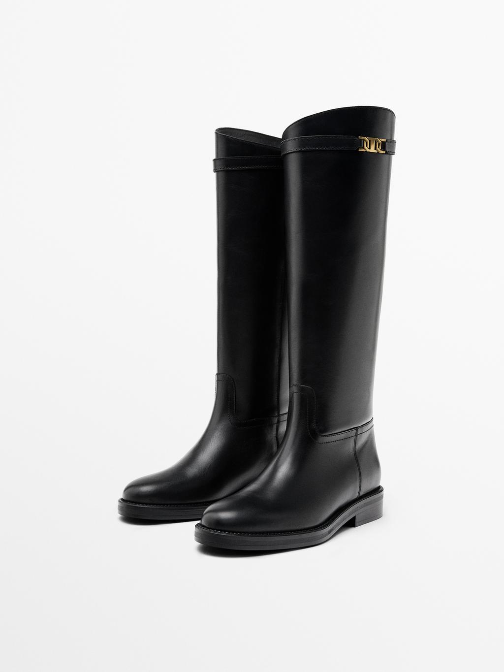 Leather riding boots