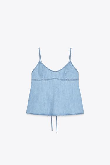TRF DENIM TOP - Blue by Zara - Image 3