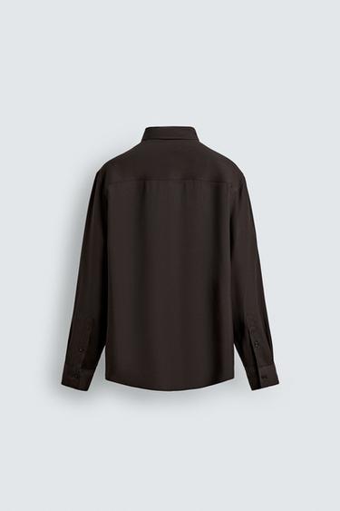 CHEMISE FLUIDE À POCHE - Marron de Zara - Image 7