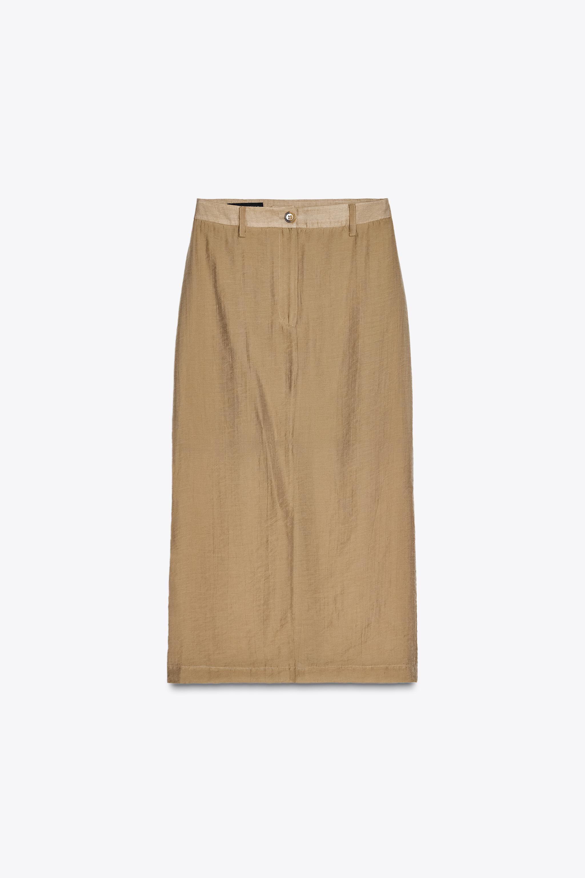 【ZARA】セミシアー ミディ スカート 3897/076/756 SEMI-SHEER MIDI SKIRT - Mid-camel | ZARA United States