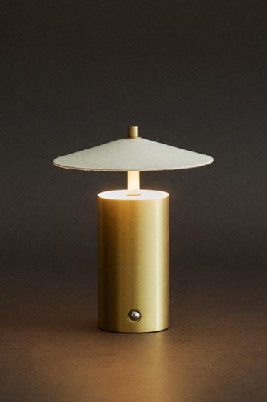 Zara WIRELESS TABLE LAMP WITH PAPER LAMPSHADE - 金黃色