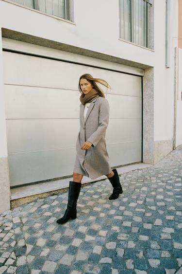 SOFT BASIC COAT - Beige marl by Zara