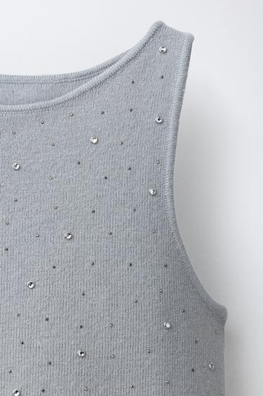 TOP EN MAILLE BRILLANTE - Gris / Bleu de Zara - Image 2
