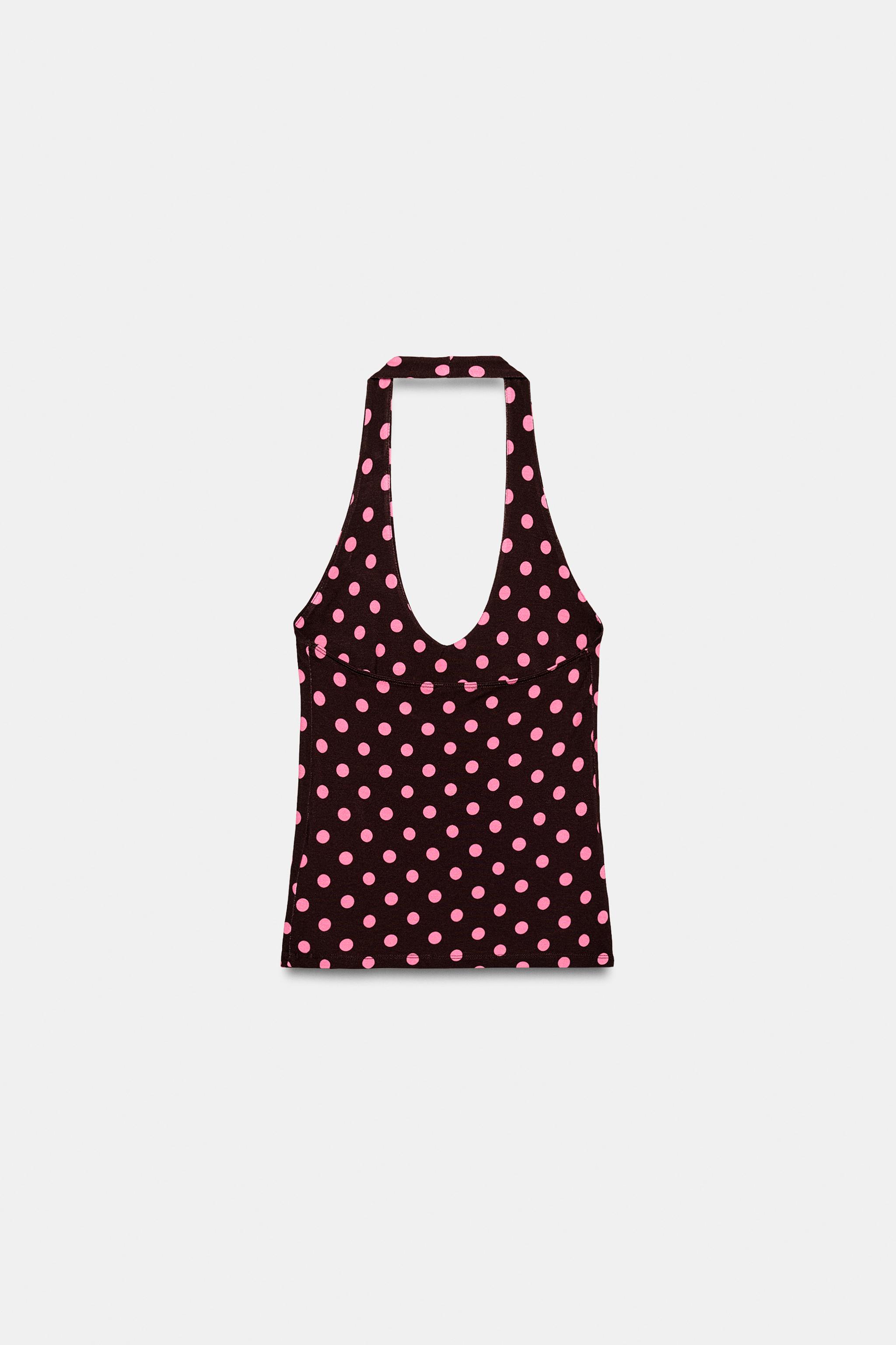 POLKA DOT HALTER TOP