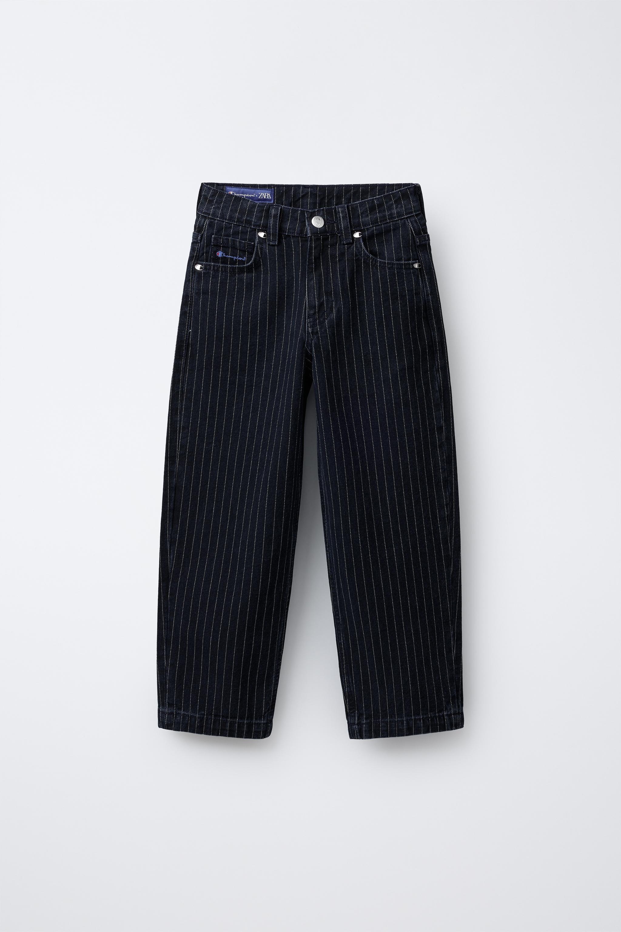 CHAMPION ® X ZARA STRIPED SKATER JEANS - Blue | ZARA United