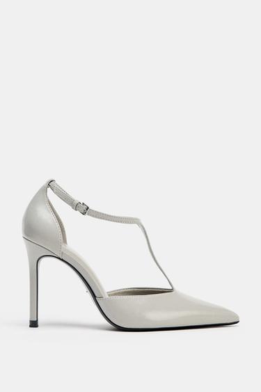 STRAPPY HIGH-HEEL SHOES - Light grey by Zara