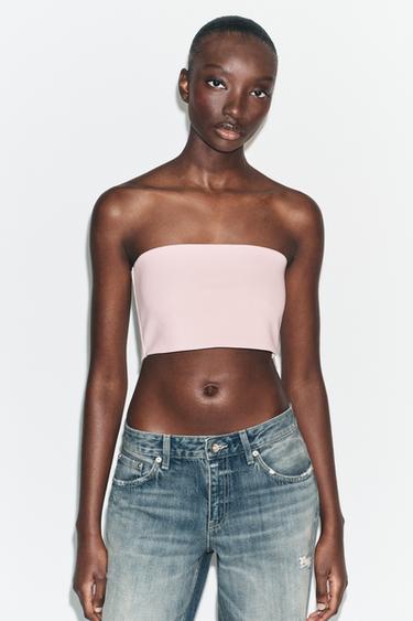 TOP BANDEAU - Rosa pastel de Zara