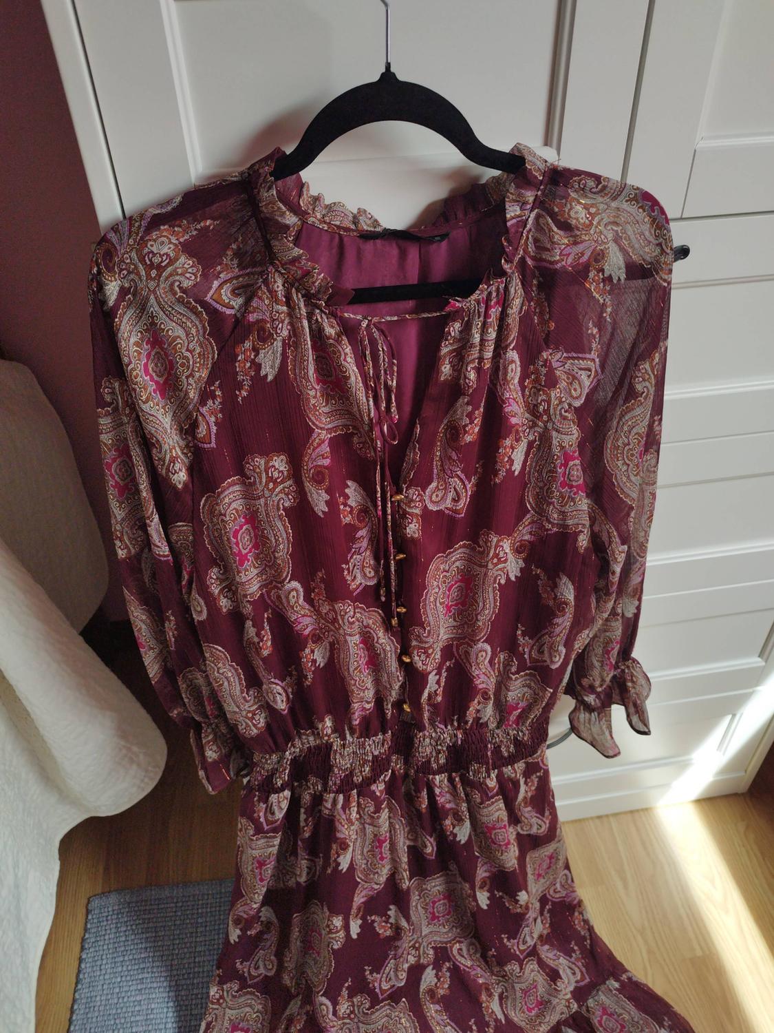 LONG METALLIC THREAD PRINTED DRESS - Image 2
