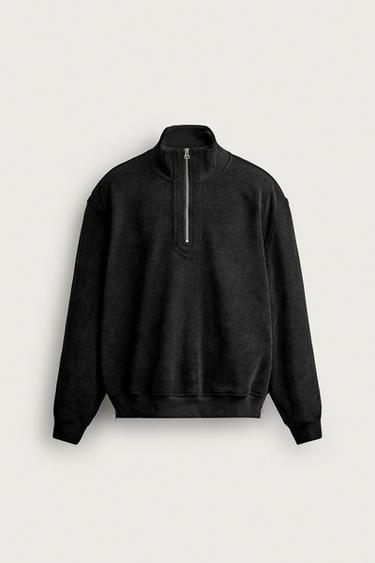 SUDADERA CUELLO CREMALLERA BÁSICA - Negro de Zara