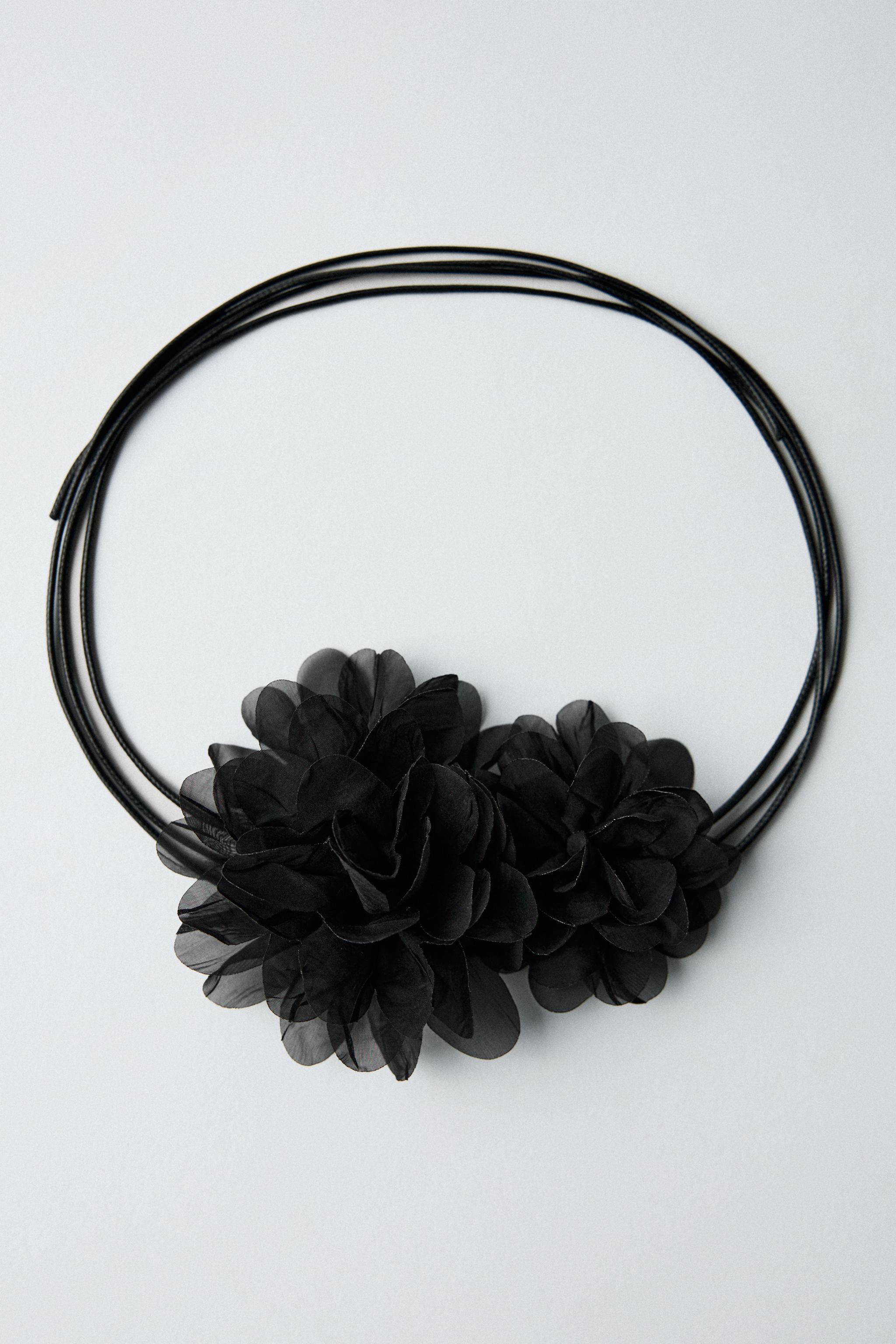 CORDED COLLAR FLOWERS - Black | ZARA United States