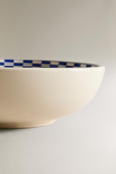BOL CÉRAMIQUE BORD CARREAUX - Écru de Zara - Image 3