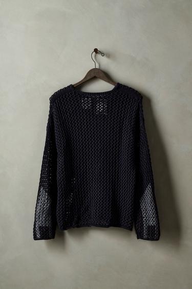 OPEN KNIT SWEATER X SR_A - Navy blue by Zara - Image 1