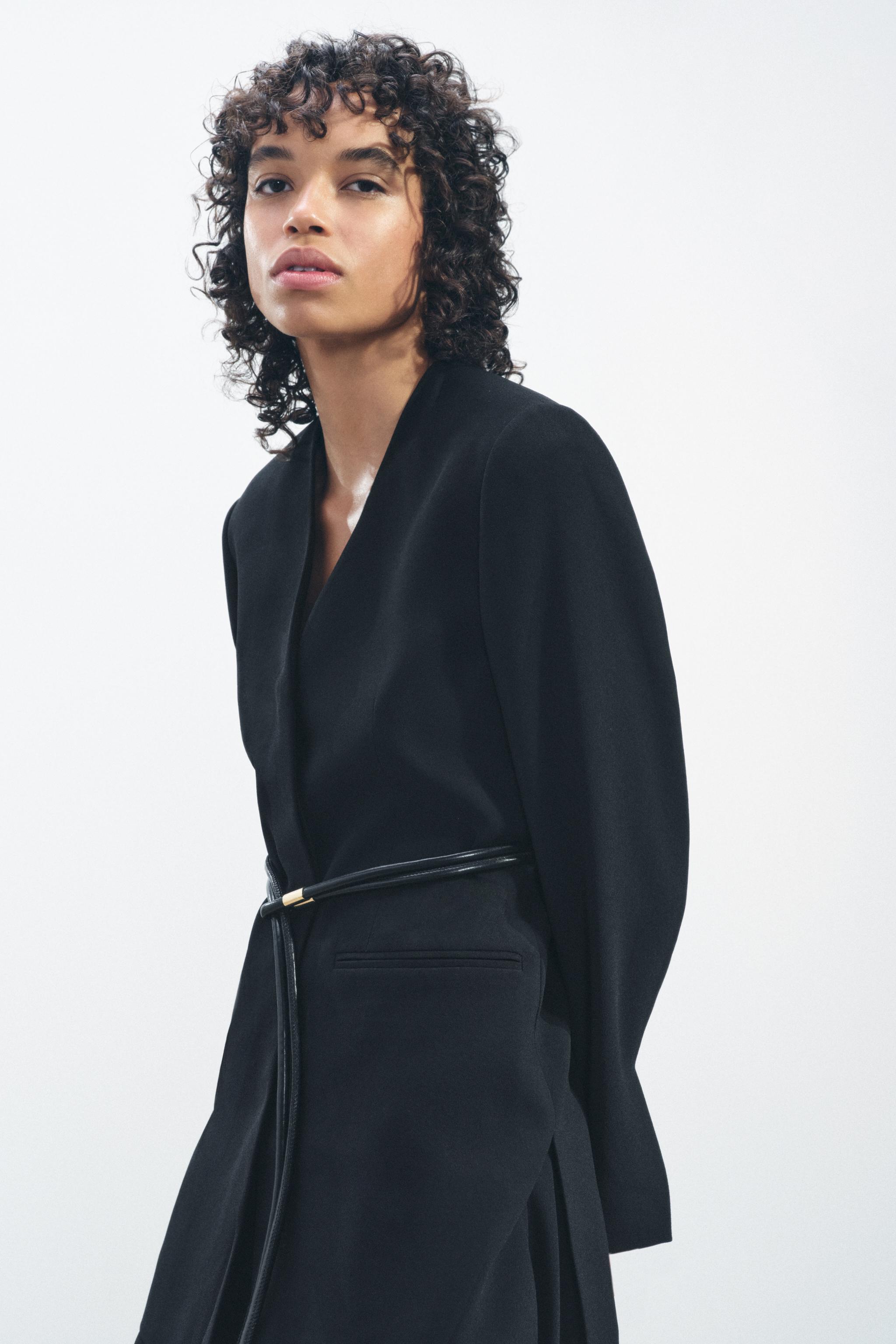 BLAZER CEINTURE ZW COLLECTION Noir ZARA France