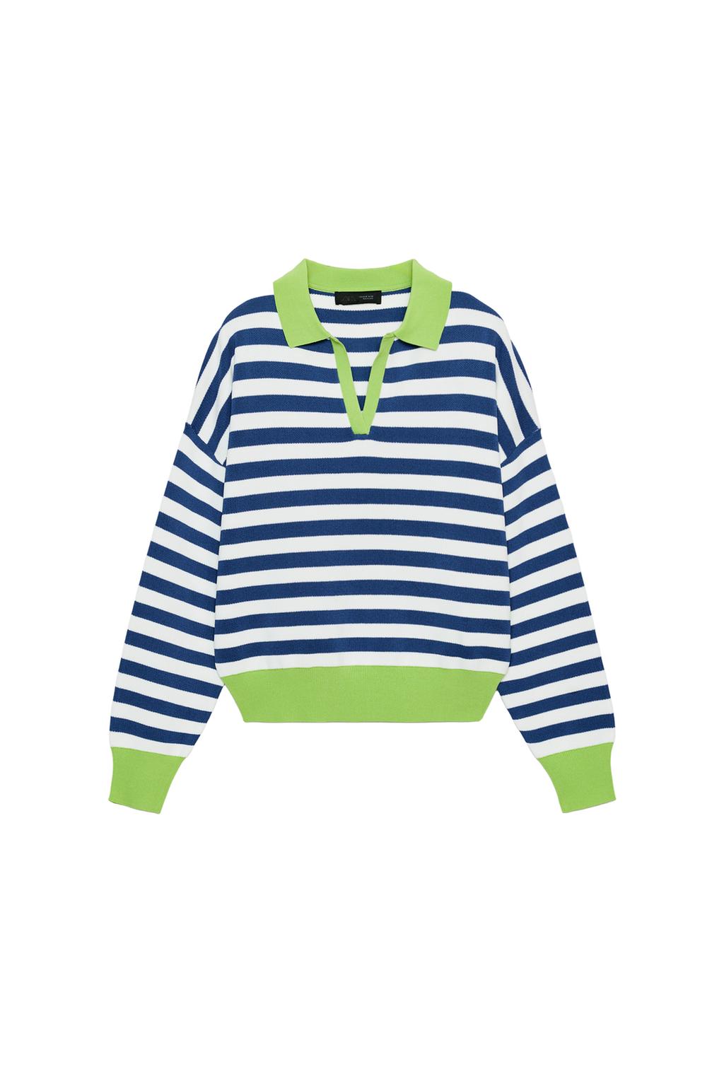 STRIPED KNIT POLO - image 3