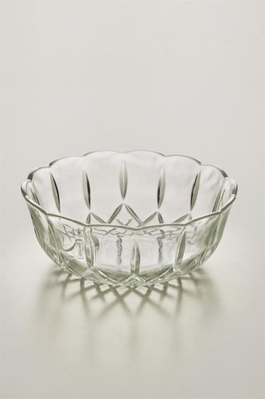 CARVED GLASS BOWL - Transparent by Zara