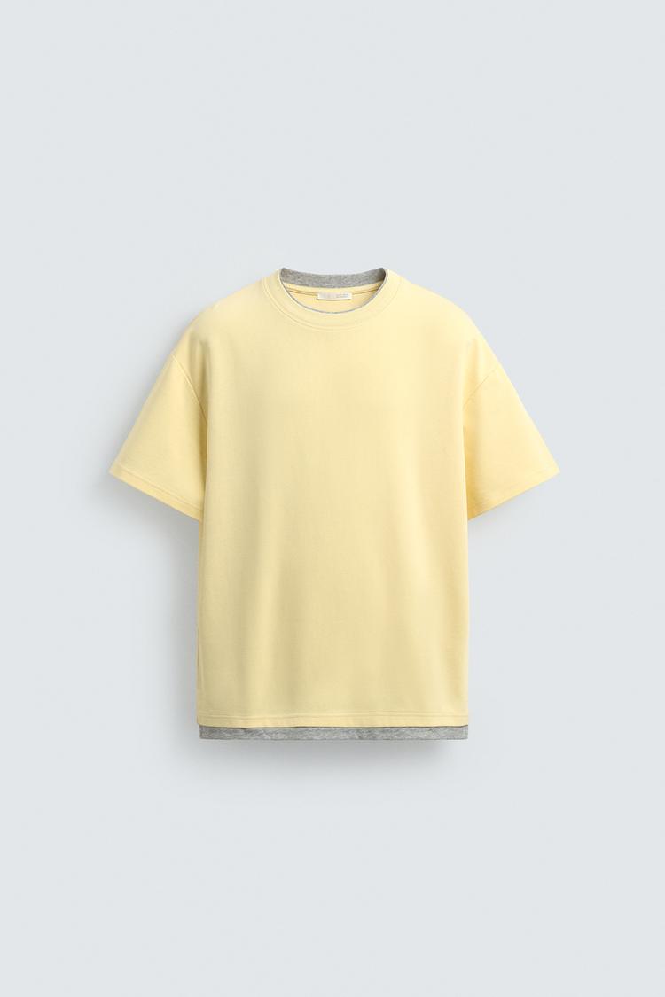 ZARA CONTRAST MOCK LAYER T-SHIRT