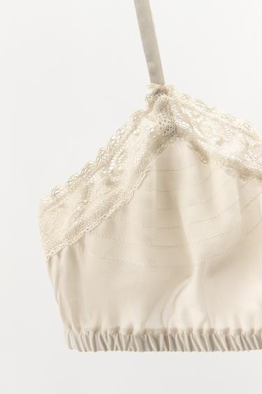 TOP BRALETTE DENTELLE - Gris de Zara - Image 4
